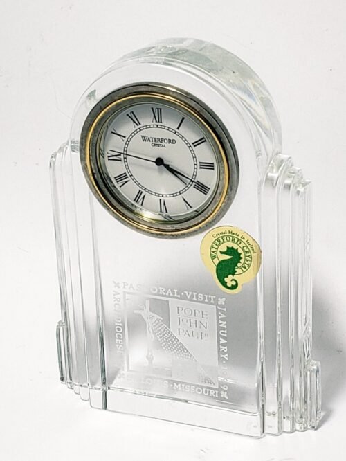 VTG Waterford Crystal METROPOLITAN Seiko Desk Clock Watermark & Sticker Ireland