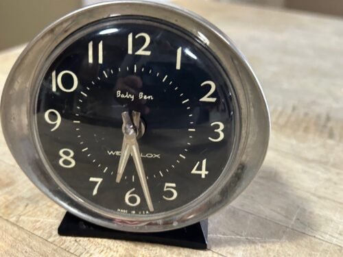 VTG Westclox Baby Ben Black Face Desk Alarm Clock Model 11038 USA VGUC