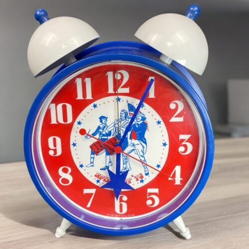 VTG Westclox Spirit Of 76 Keywound Alarm Clock 70s MCM Peg Foot Plastic USA Rare