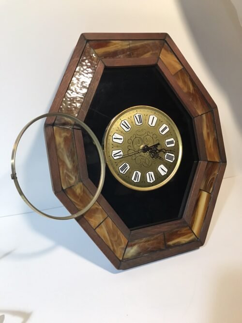 VTG WOODEN OCTAGON WALL CLOCK
