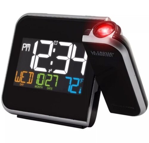 W85923 La Crosse Technology Projection Alarm Clock Indoor Temp Backlight Snooze
