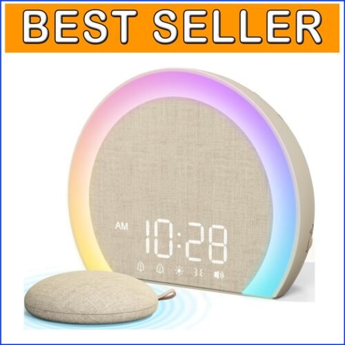 Wake Up Energized: Loud Alarm with Bed Shaker, 5 Sounds & 0-100% Brightness