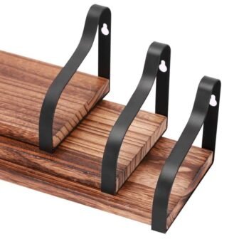 Wall-Mounted Floating Shelves, Rustic Wooden Wall Shelves (Set of 3)