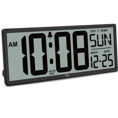 WallarGe 14.5'' Large Digital Wall Clock Battery Operated with Jumbo Numbers,...