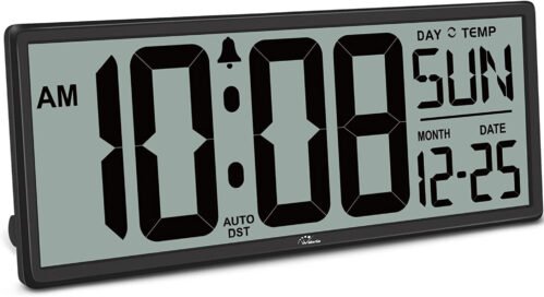 Wallarge 14.5'' Large Digital Wall Clock Battery Operated with Jumbo Numbers, Te