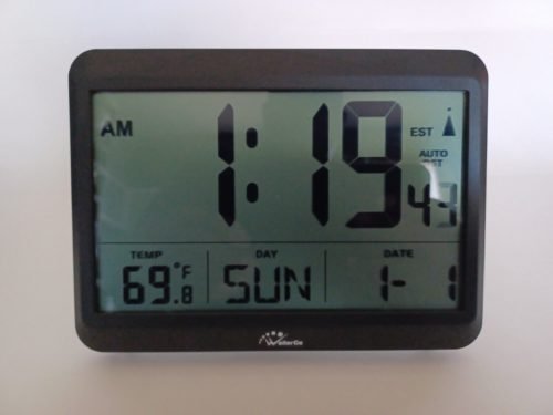 WallarGe Atomic Clock- Large Digital Display Alarm Clock, Temp, 4 time Zones,DST