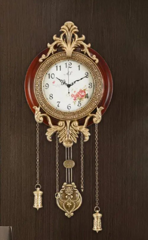WALL CLOCK-Vintage Victorian-Inspired Wall Clock with Pendulum