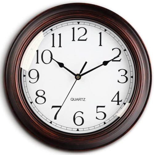 Wall Clock 10 Inch Battery Operated Silent Non-Ticking Wall Clock Vintage Retro