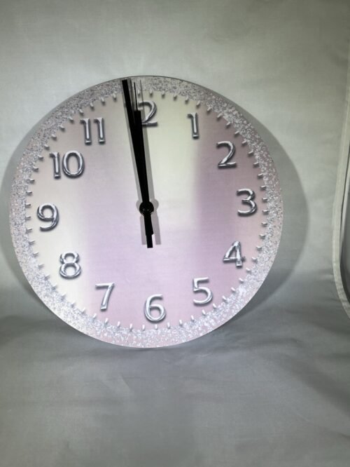 Wall Clock 10 Inch Ivory, Mauve,Grey Battery Operated Round Wall Clock