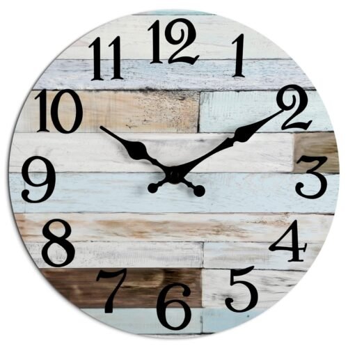 Wall Clock 10 Inch Silent NonTicking Wall Clocks Battery Operated Coastal Cou
