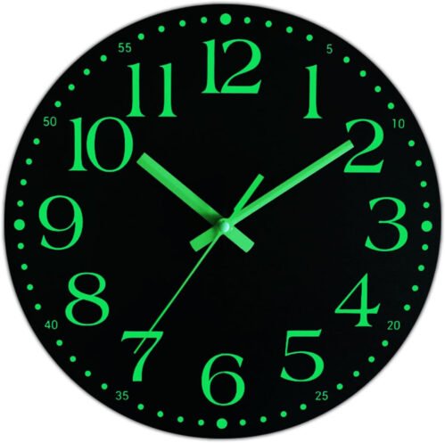 Wall Clock, 12 Inch Wall Clock Battery Operated, Glow in Dark Wall Clock,Night L