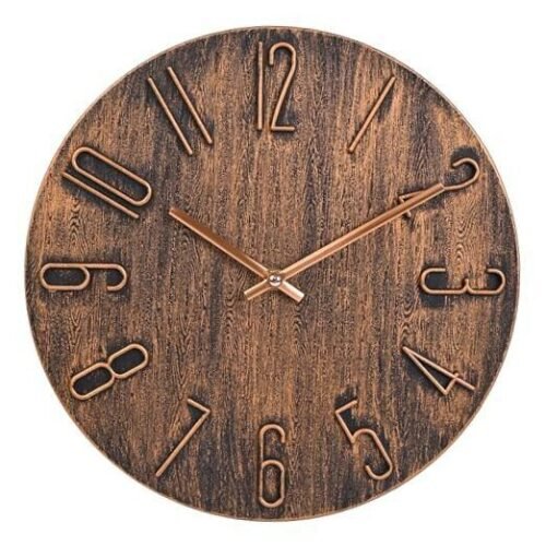 Wall Clock 12" Preciser Modern Style Silent Non-Ticking Wall Clocks Bronze