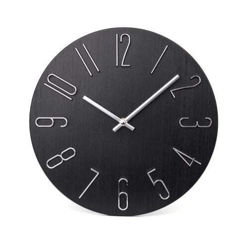 Wall Clock 12" Silent Non-Ticking Modern Style Wooden Wall Clocks Decorative ...
