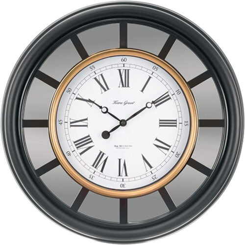 Wall Clock, 22 Inch, Milan Large Espresso Wall Clocks Battery Operated, Industri