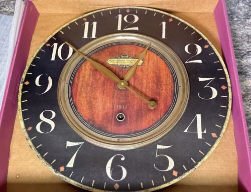 Wall Clock 23" Diameter Alexandre Martinot Laminated Uttermost Black & Brass NIB
