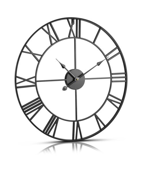 Wall Clock 24 in Roman Numerals Battery Operated Silent Clocks for Living Room