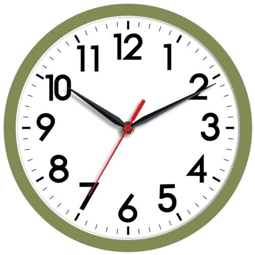Wall Clock 8 Inch Silent Non-Ticking Modern Clocks Battery Operated - Analog ...