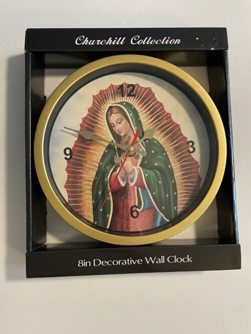 Wall Clock 8" Mother Mary Virgin of Guadalupe Catholic Time Piece Religion