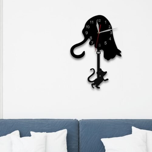 Wall Clock Acrylic DIY Decorative Animal Theme Wall Mount Hanging Clock