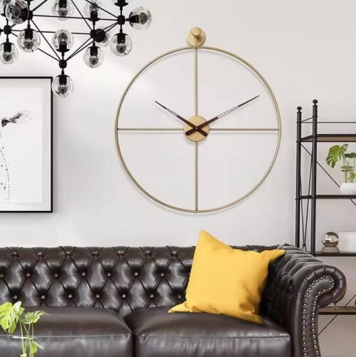 Wall Clock Big Giant Open Face Metal Dial 3d Simple Wall Decoration Round Clocks