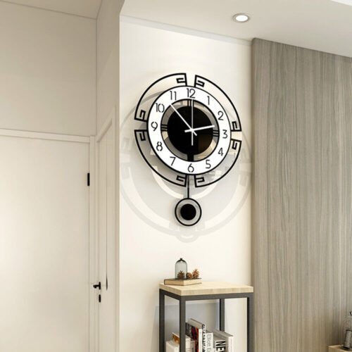 Wall Clock for Living Room Decor, Decorative Modern Wall Clocks with Pendulum