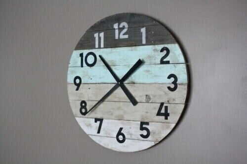 wall clock in coastal colors beach house decor Modern wall Decorative clock