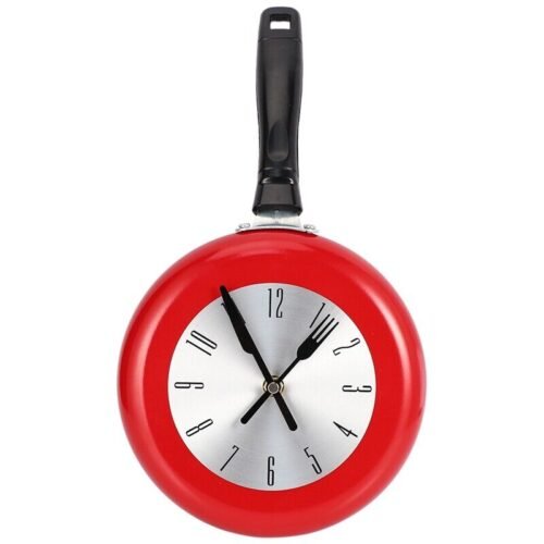 Wall Clock Metal Frying Pan 8 Inch Clocks Kitchen Decoration Novelty Art3303