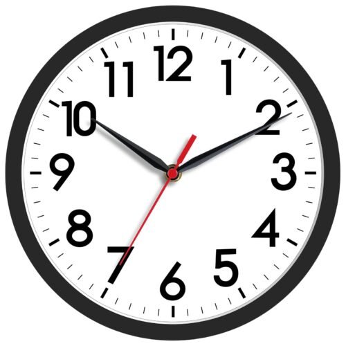 Wall Clock, Modern Small Wall Clocks Battery Operated 8 Inch, Silent Non-Ticking