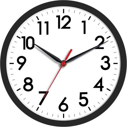Wall Clock, Modern Small Wall Clocks Battery Operated 8 Inch, Silent Non-Ticking