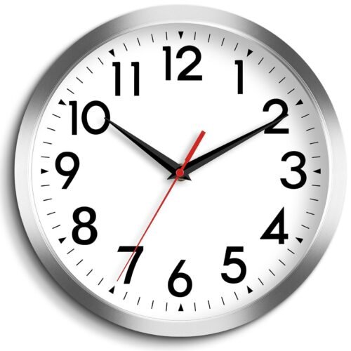Wall Clock Modern Wall Clocks Battery Operated 10 Inch Simpel Silent Non-Tick...