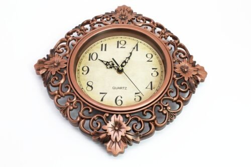 Wall Clock, Non-Ticking Cooper color, Minimalistic Wall Décor, Gift, Silent