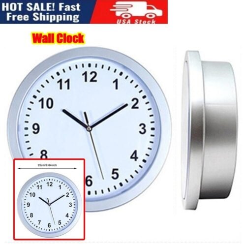 Wall Clock Safe with Hidden Shelf Storage,10" Battery-Operated Analog Timepiece