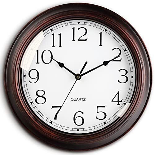 Wall Clocks Battery Operated Silent Non-Ticking Wall Clock 8.5 Inch Small Vin...