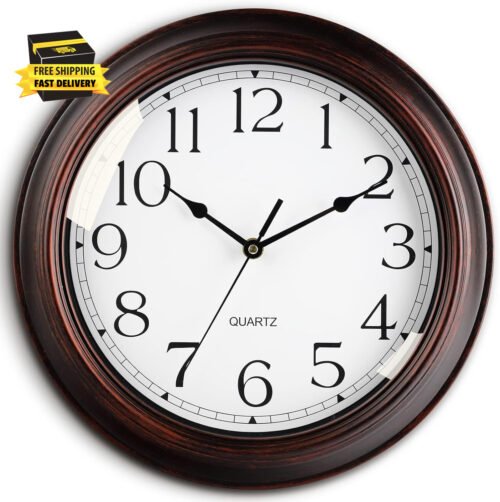 Wall Clocks Battery Operated Silent Non-Ticking Wall Clock 8.5 Inch Small Vintag