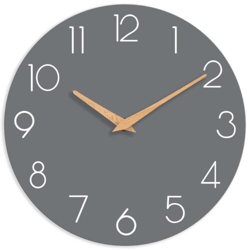 Wall Clock Silent Non Ticking 8inch Quality Quartz Battery Operated Round