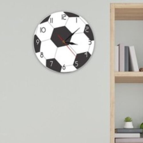 Wall Clock Soccer Ball Design Decorative for Classroom Living Room Bedroom