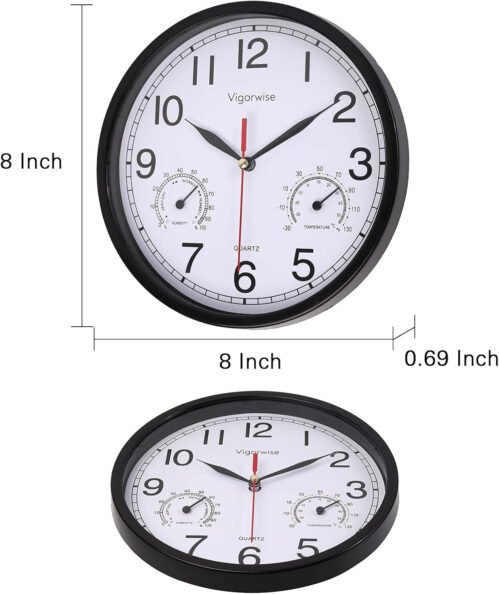 Wall Clock, Sweep Silent Movement Accurate Clocks with Temperature & Humidity...