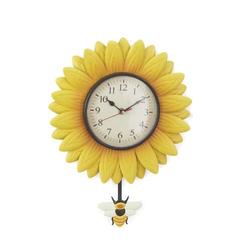 Wall Hanging Flower Clock with Analog Number - Sunflower