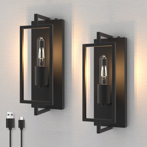 Wall Sconces Light Pair Battery Operated Indoor Light Fixtures For Bathroom