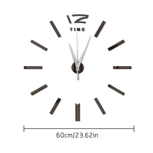 Wall Sticker Clock 3D Acrylic Big Mirror Diy Sticker Decor Modern Wall Clock