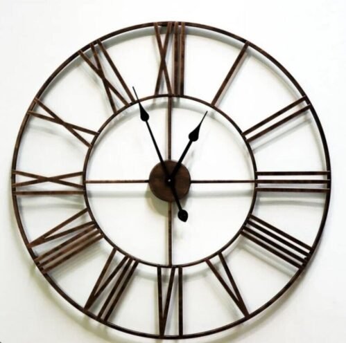 Walplus Roman No Iron Wall Clock 22" Diameter WC2083 Rustic Iron