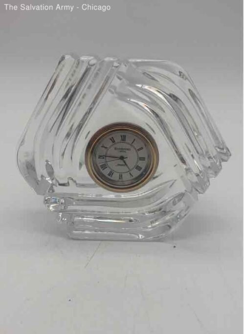 Waterford Comdisco Crystal Glass Decorative Modern Analog Desk Clock