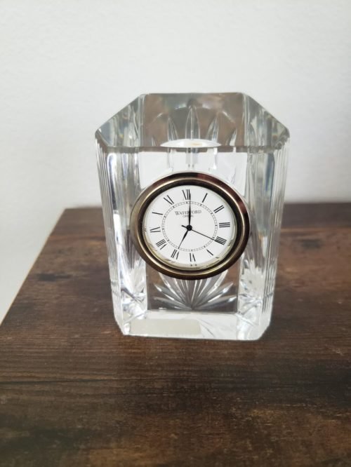 Waterford Crystal Colonnade Desk Clock Paperweight 4" Made in Ireland Excellent