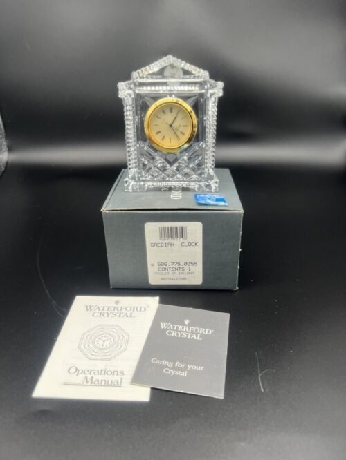 WATERFORD CRYSTAL GRECIAN DESK SHELF CLOCK