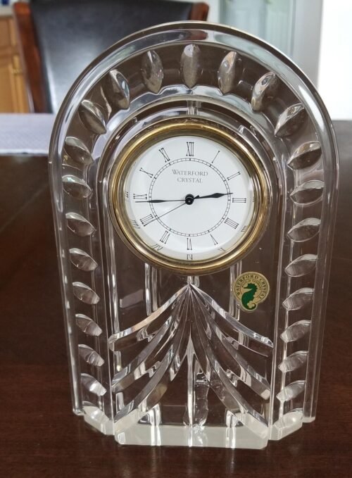 Waterford Crystal Large 8” Overture Large Clock New Battery