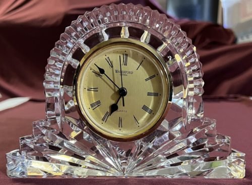 Waterford Crystal Quartz Mantle/Desk/Nighstand Clock