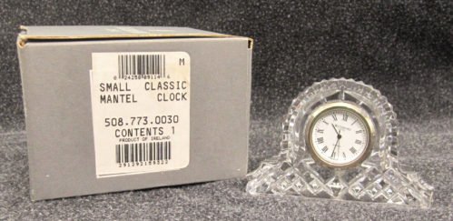 WATERFORD CRYSTAL SMALL CLASSIC MANTEL CLOCK Product of IRELAND Glass - READ