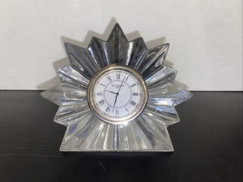 Waterford Crystal Starburst / Sunburst Desk Clock Vintage NEEDS BATTERY