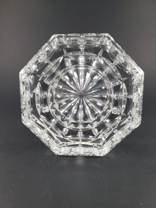 Waterford Crystal Table Desk Clock Octagonal Signed Needs Insert 5"