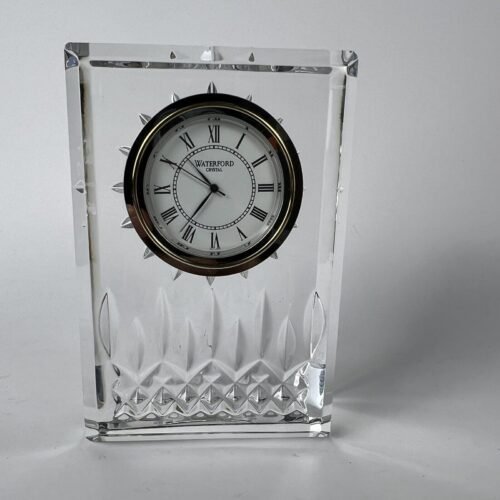 WATERFORD CRYSTAL Vintage LISMORE 4" Clock $235 MSRP ~ MADE IN IRELAND ~ EUC